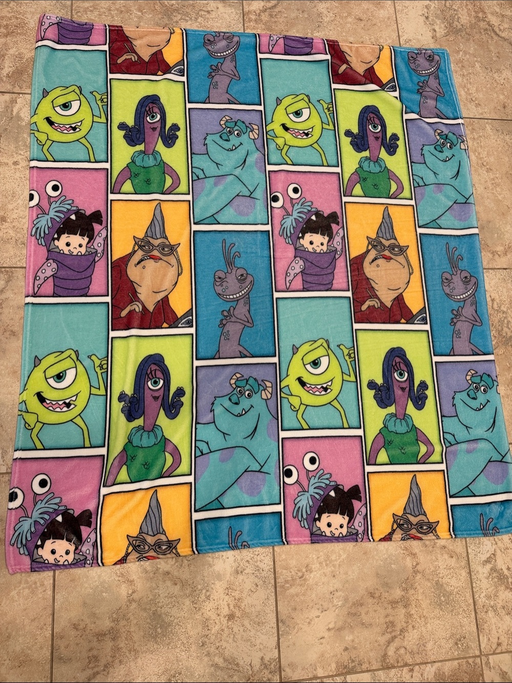 Monsters, Inc. Character Print Throw Blanket